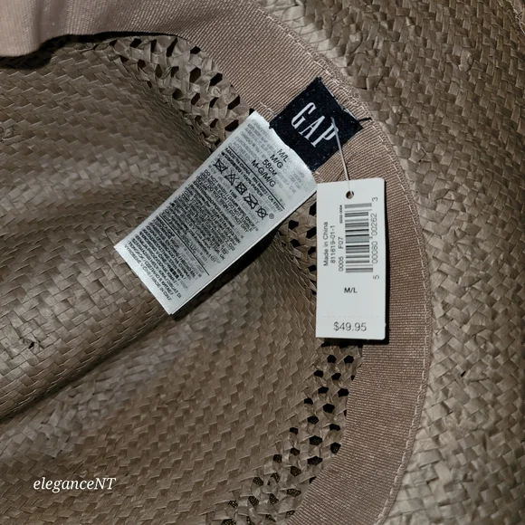Gap Straw Tan/Dark Gray  Fedora Size M/L NWT - Picture 6 of 7